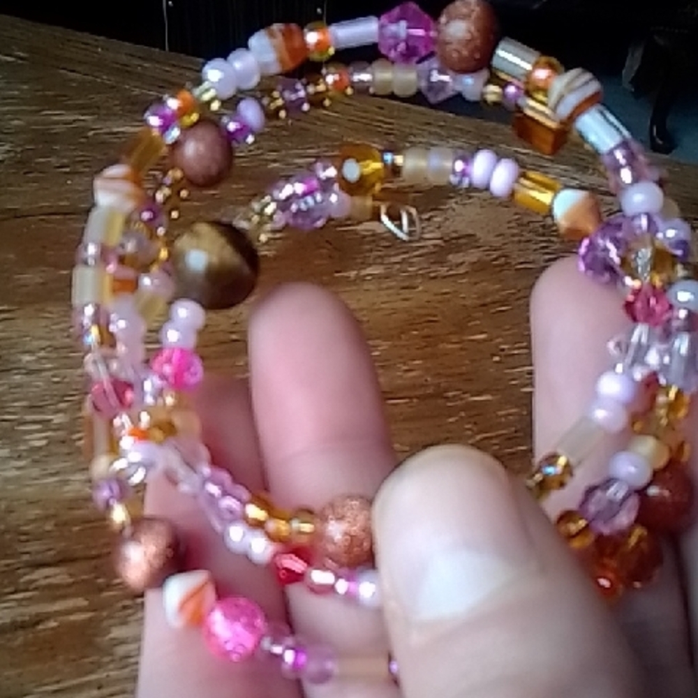Colorful Beaded Memory Wire Bracelet!!!! - Picture 2 of 6